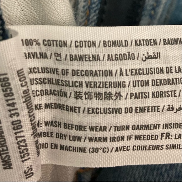 Abercrombie & Fitch Cropped Stovepipe Jean Women’s Size 25 Ombre Wide Leg Frayed - Picture 12 of 12